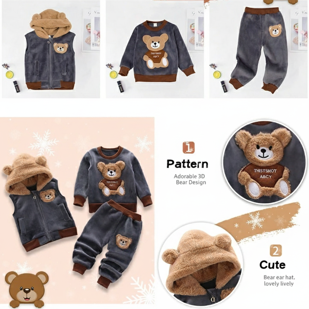 The Cosy Bear 3-Piece Outfit Set